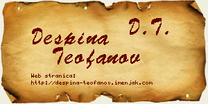 Despina Teofanov vizit kartica